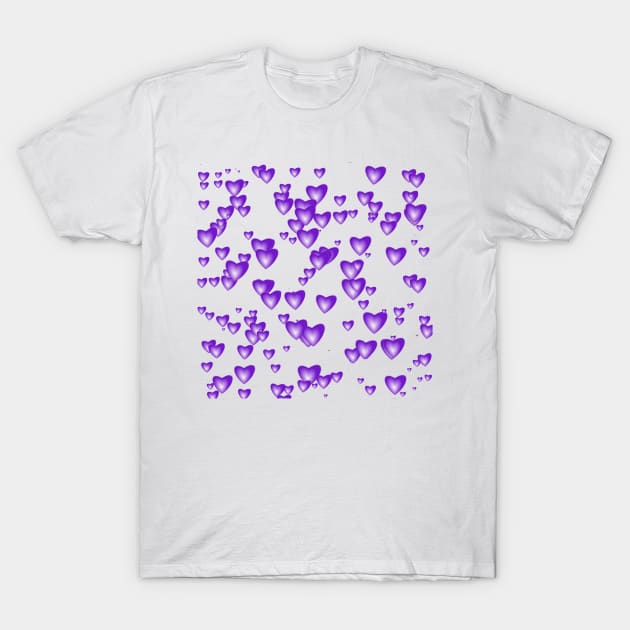 Little Purple Passion Hearts T-Shirt by SeaChangeDesign